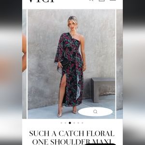 Vici One Shoulder Formal Floral Dress